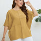 Plus Size Seam Detail Half Sleeve Top