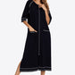 Zip Up Slit Night Dress with Pockets