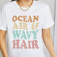Simply Love Full Size OCEAN AIR & WAVY HAIR Graphic Cotton T-Shirt
