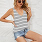 Striped V-Neck Knit Tank