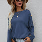 Button Detail Boat Neck Sweater