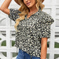 Floral Smocked Ruffle Shoulder Tie Neck Top