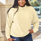 Basic Bae Full Size Ribbed Exposed Seam Mock Neck Knit Top