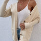 Rib-Knit Sleeve Button Down Cardigan