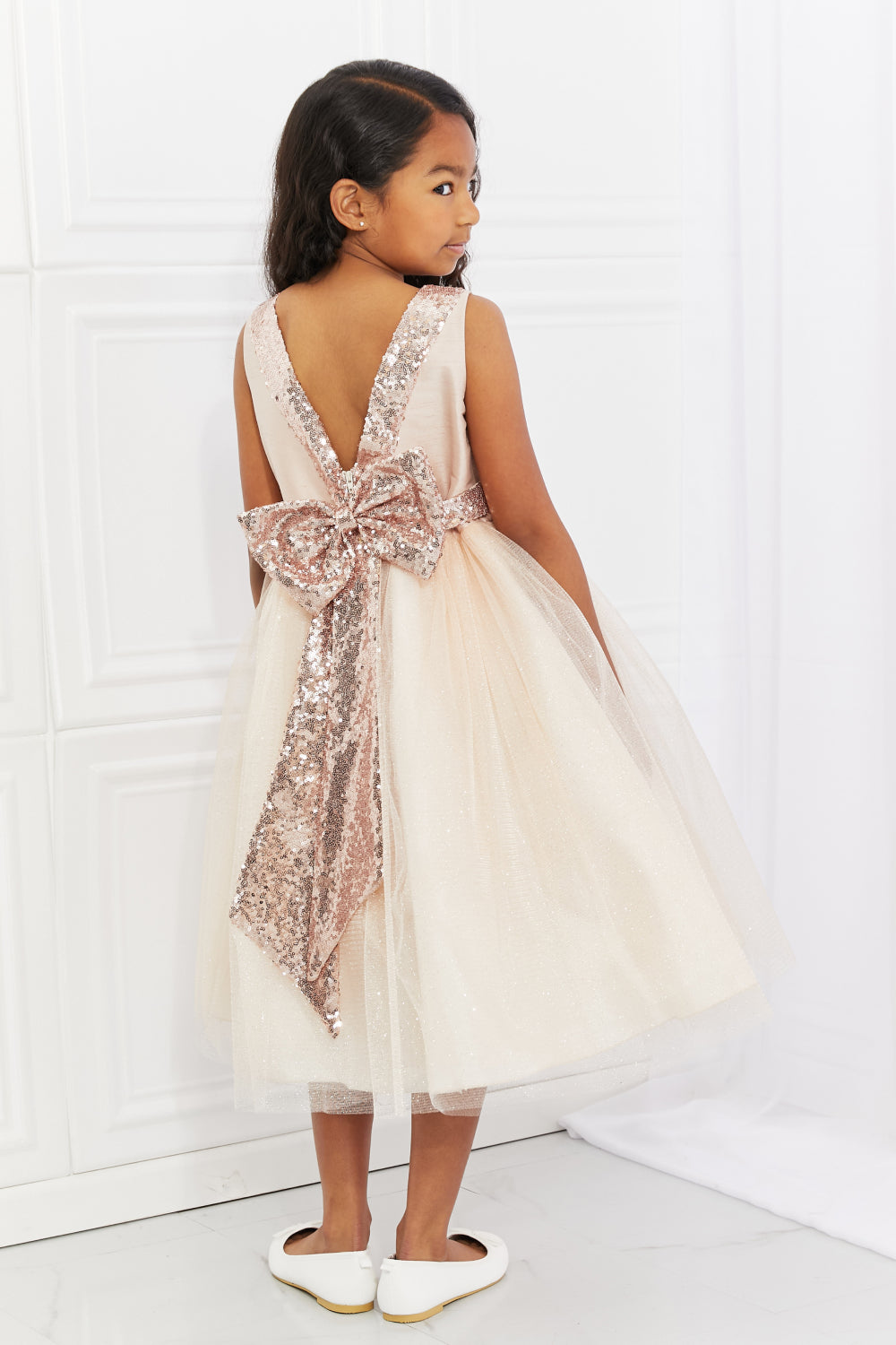 Kid's Dream Little Miss Classy Tutu Dress in Light Apricot