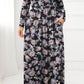 Plus Size Round Neck Long Sleeve Maxi Dress with Pockets