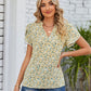 Floral Notched Neck Blouse