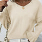 Layered Flounce Sleeve V-Neck Sweater