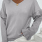 Layered Flounce Sleeve V-Neck Sweater