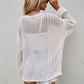 Openwork V-Neck Dropped Shoulder Cardigan