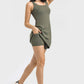 Square Neck Sports Tank Dress with Full Coverage Bottoms