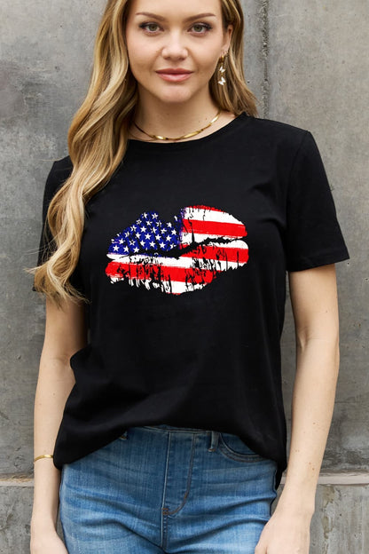 Simply Love Full Size US Flag Graphic Cotton Tee