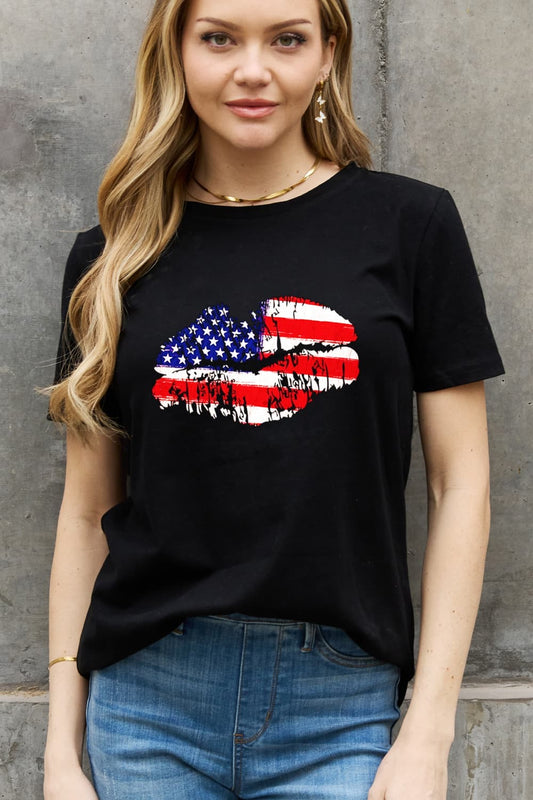 Simply Love Full Size US Flag Graphic Cotton Tee