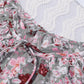Printed Tie Neck Flounce Sleeve Top