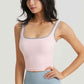 Contrast Square Neck Cropped Sports Tank