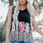 Leopard Floral Color Block V-Neck Tank Top