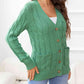 Button Down Cable-Knit Cardigan