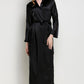 Spliced Lace Tie Waist Satin Robe