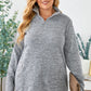 Plus Size Heathered Quarter Zip Pullover