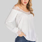 Spliced Lace Cold-Shoulder Blouse