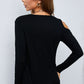 Cold-Shoulder Round Neck Long Sleeve Top