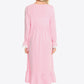 Contrast Lace Trim Ruffle Hem Square Neck Night Dress