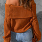 Ribbed Knit Fold-Over Sweater