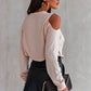 Cold-Shoulder Round Neck Top