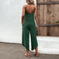 Spaghetti Strap Scoop Neck Jumpsuit with Pockets