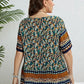 Bohemian Printed V-Neck Blouse