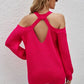 Cutout Cold-Shoulder Rib-Knit Sweater