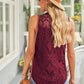 Lace Sleeveless Round Neck Top