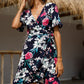 Floral Tied Flounce Sleeve Surplice Dress