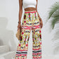 Printed High-Rise Wide Leg Pants