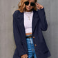 Corduroy Long Sleeve Longline Blazer with Pockets
