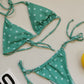 Side Tie Halter Neck Backless Bikini Set