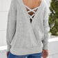 Crisscross Back Waffle-Knit Sweater