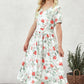 Girls Floral Puff Sleeve Ruffle Hem Dress