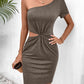 Cutout Twisted One-Shoulder Mini Dress