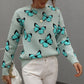 Butterfly Dropped Shoulder Crewneck Sweater