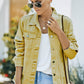 Distressed Raw Hem Denim Jacket