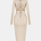 Zip Up Cutout Drawstring Detail Dress