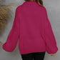 Half-Zip Lantern Sleeve Sweater