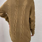 Cable-Knit Open Front Longline Cardigan