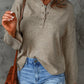 Colorful Exposed Seam Henley Sweater