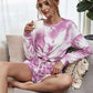 Tie-Dye Dropped Shoulder Top and Shorts Lounge Set