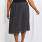 Zenana Full Size Romantic At Heart Pleated Chiffon Midi Skirt