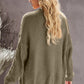 Dropped Shoulder Cable-Knit Open Front Cardigan