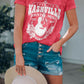 NASHVILLE COUNTRY MUSIC Graphic Round Neck Tee Shirt