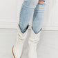 MMShoes Better in Texas Scrunch Cowboy Boots in White